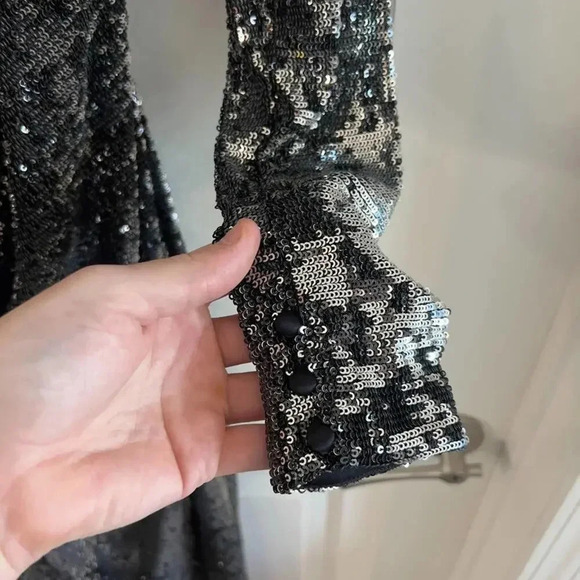 648 Cinq a Sept Julieann Dress In Silver and Black Size 0 - Picture 9 of 12